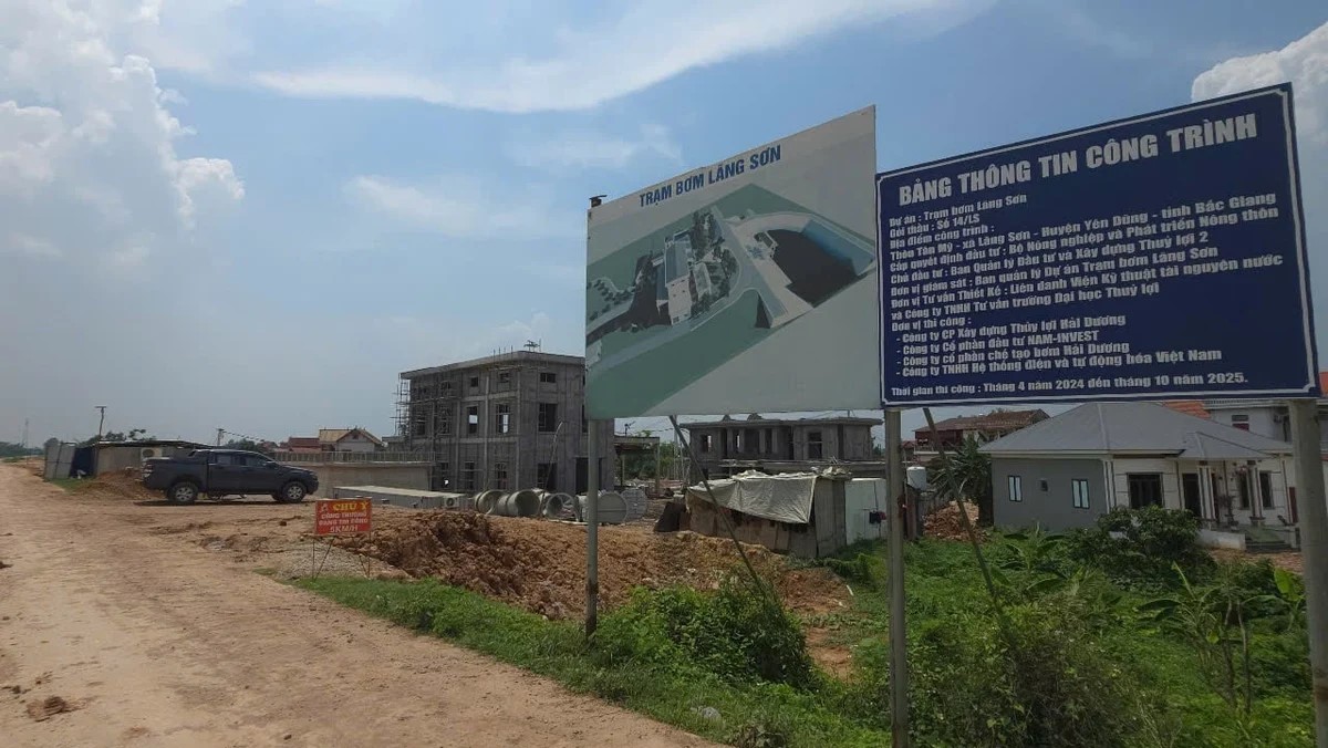 Trạm bơm phục vụ tưới tiêu cho 2.600ha ở Bắc Giang vận hành thử tháng 8