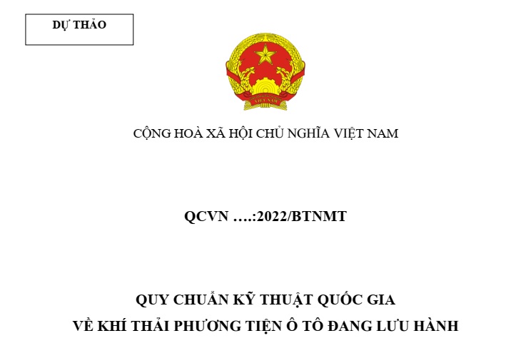 Lấy ý kiến dự thảo Quy chuẩn kỹ thuật quốc gia về khí thải phương tiện ô tô đang lưu hành