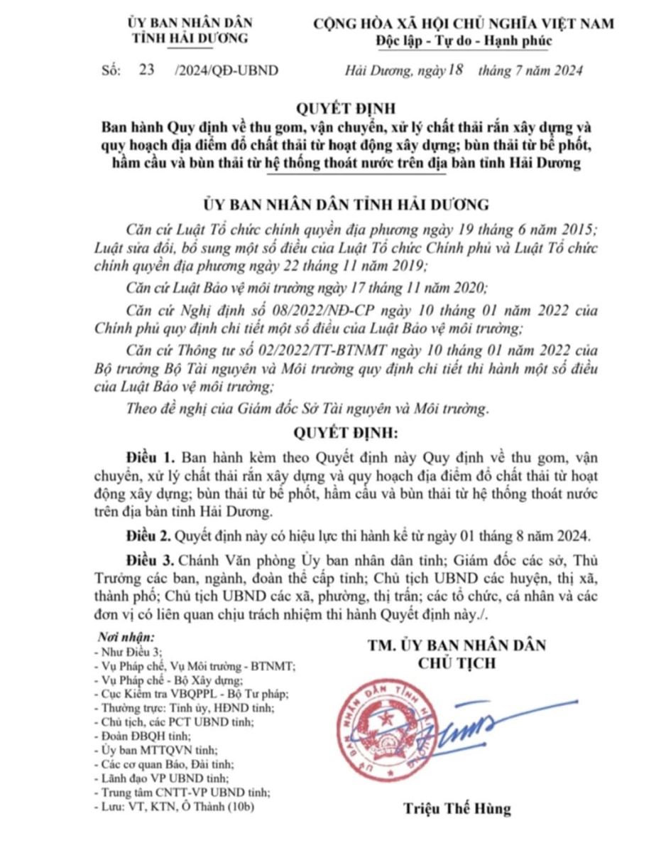 Hải Dương: Phế thải xây dựng sẽ tái sử dụng làm vật liệu san lấp