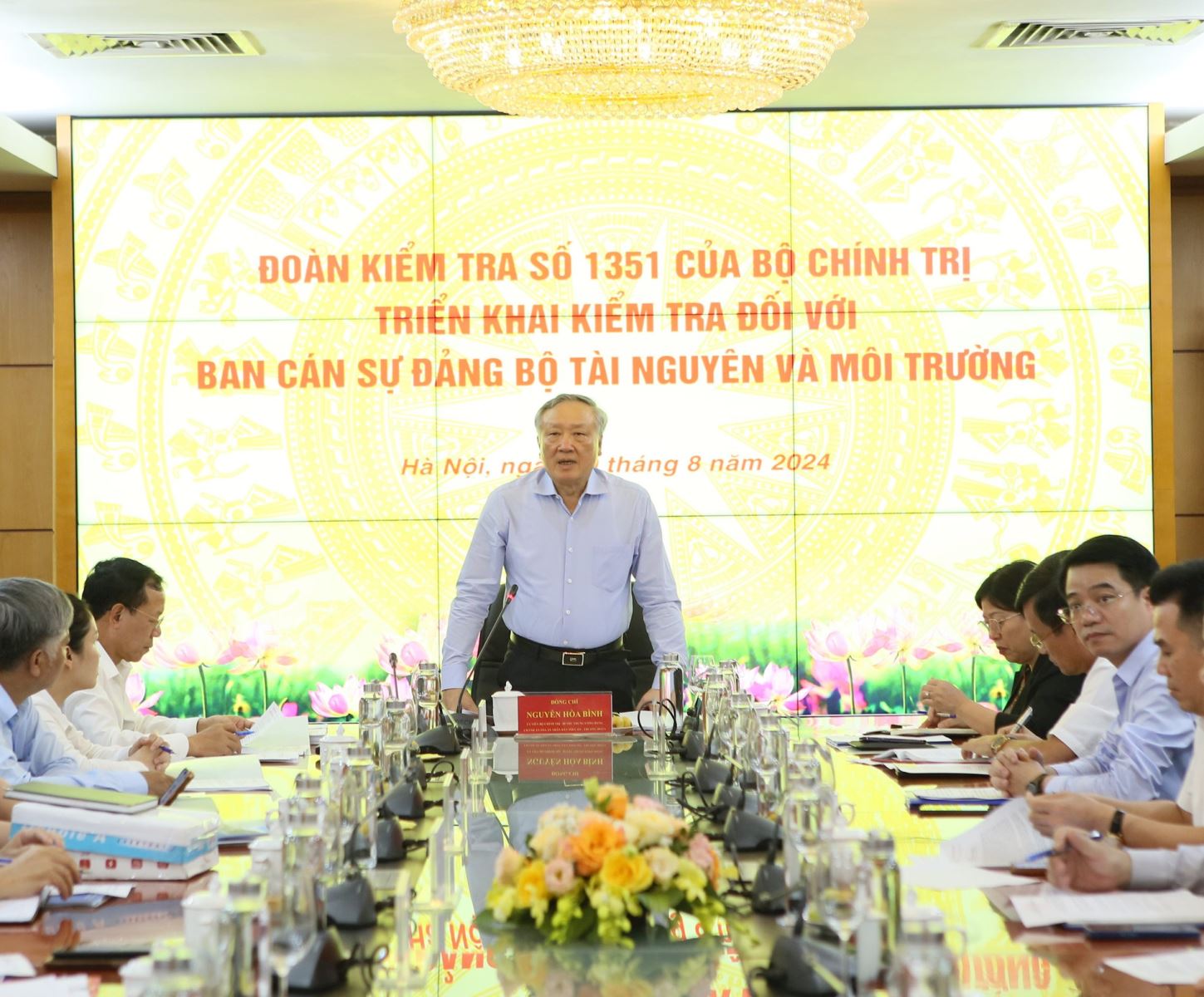 Đoàn kiểm tra số 1351 của Bộ Chính trị làm việc với Ban Cán sự đảng Bộ Tài nguyên và Môi trường